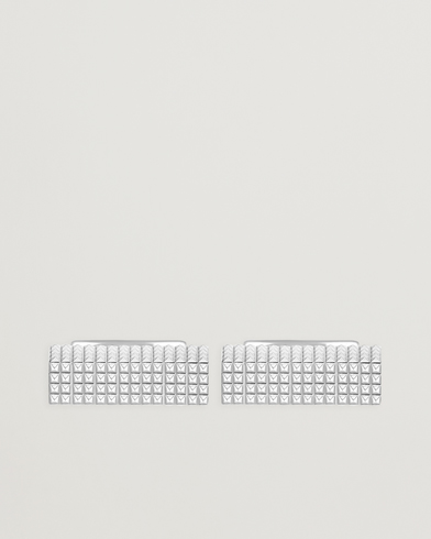 S.T. Dupont Cufflink Rectangle Diamond Head Silver – Zilver