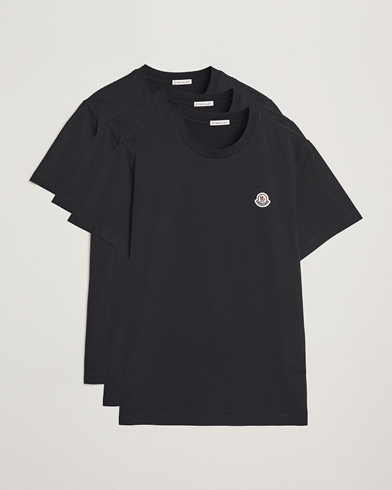 Moncler 3-Pack Logo T-Shirt Black – Zwart