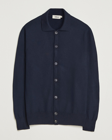 Altea Merino Wool Cardigan Navy – Blauw