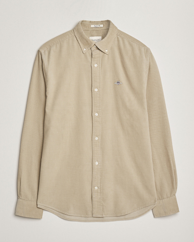 Heren | GANT | GANT Regular Fit Corduroy Shirt Greige