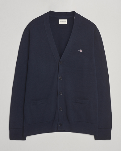 Gant Casual Cotton Cardigan Evening Blue – Blauw