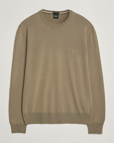 BOSS BLACK Botto Merino Knitted Pullover Open Brown – Bruin