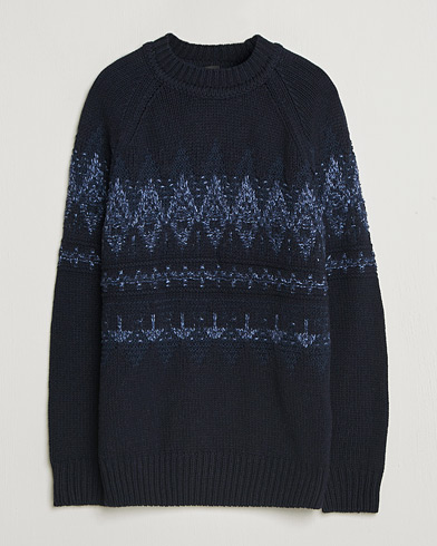 BOSS ORANGE Karombo Wool Fairisle Sweater Dark Blue – Blauw