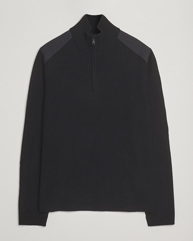 J.Lindeberg Martin Knitted Hybrid Half Zip Black – Zwart