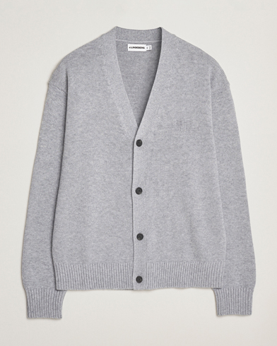 J.Lindeberg Eddy Wool/Cotton Knitted Cardigan Light Grey Melange – Grijs