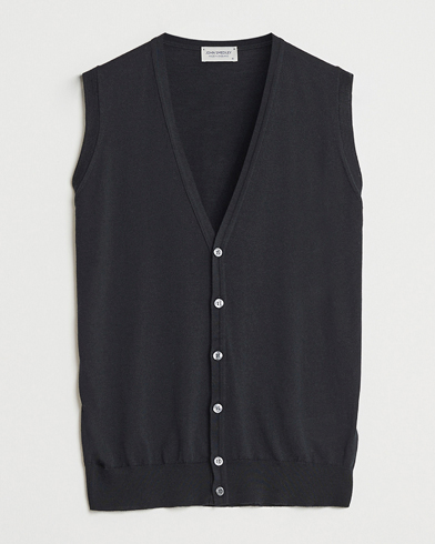 John Smedley Huntswood Slim Fit Waistcoat Black – Zwart
