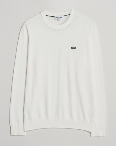 Lacoste Cotton Knitted Sweater Flour – Wit