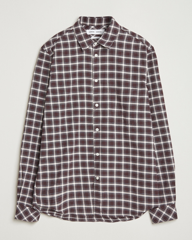 Samsøe Samsøe Liam Brushed Cotton Checked Shirt Raisin – Bruin