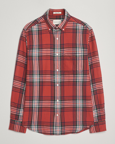 Gant Regular Fit Checked Flannel Shirt Modern Rust – Meerkleurig