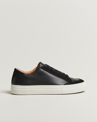 J.Lindeberg Art Signature Leather/Suede Sneaker Black – Zwart