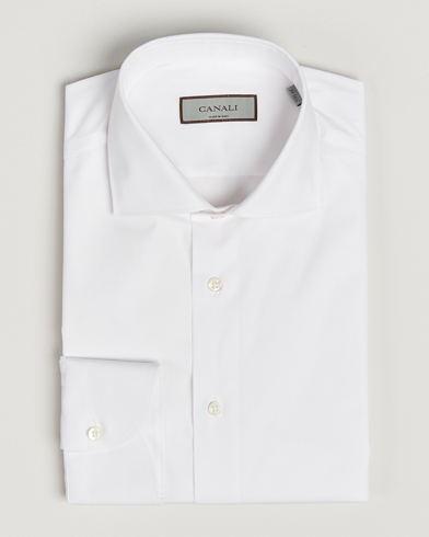 Canali Slim Fit Cotton/Stretch Shirt White – Wit