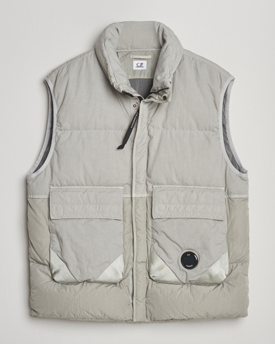 C.P. Company Eco Chrome Mixed Down Vest Light Grey – Grijs