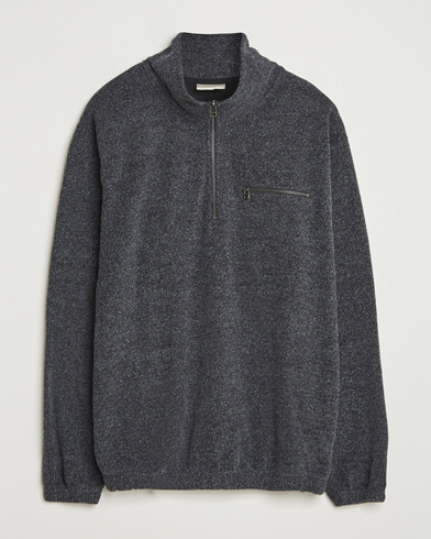 Forét Elm Half Zip Sweatshirt Dark Grey Melange – Grijs