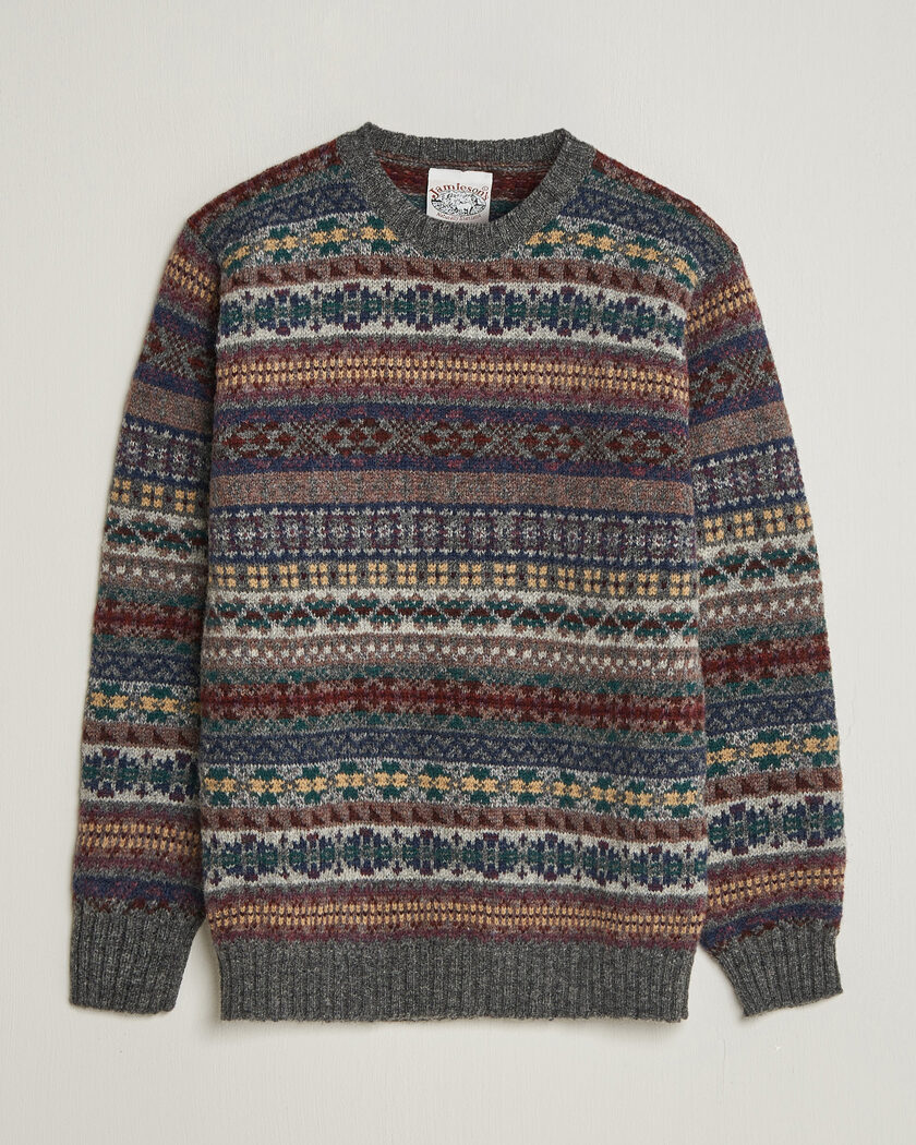 Jamieson's of Shetland Jamiesons Of Shetland All Over Fair Isle Pullover Crew Neck Multi – Meerkleurig
