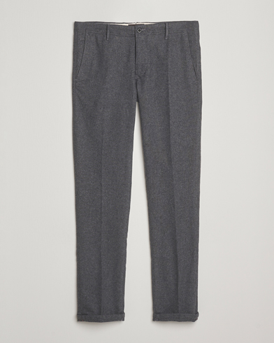 Incotex Slim Fit Washed Flannel Slacks Grey Melange – Grijs