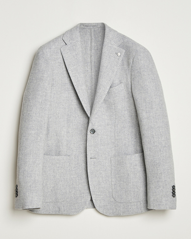 L.B.M. 1911 Jack Fly Knitted Wool Blazer Light Grey – Grijs
