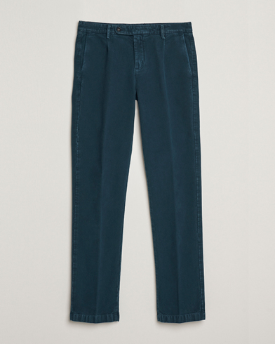 Heren | Massimo Alba | Massimo Alba Ionio Pleated Moleskine Trousers Petrol Blue