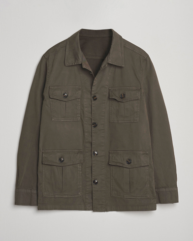 Oscar Jacobson Safari Shirt Jacket Olive – Groen