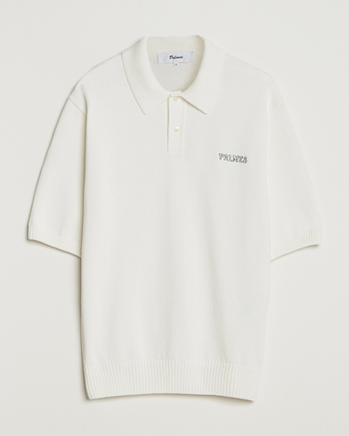 Palmes Cotton Knit Polo Off White – Wit