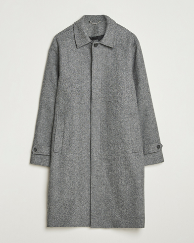Palmes Herringbone Wool Coat Charcoal – Grijs