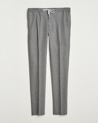 PT01 Slim Fit Wool/Cashmere Drawstring Trousers Grey Melange – Grijs