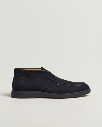 Santoni Detroit Chukka Boots Navy Suede – Blauw