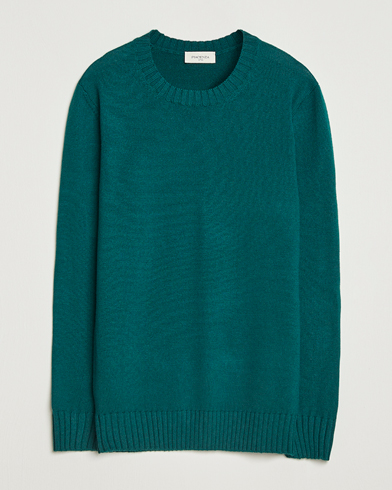 Piacenza Cashmere Brushed Wool Crew Neck Dark Green – Groen