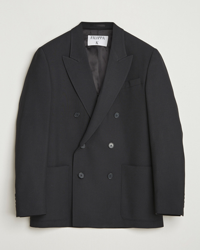 Heren | Filippa K | Filippa K Michael Wool Double Breasted Blazer Black