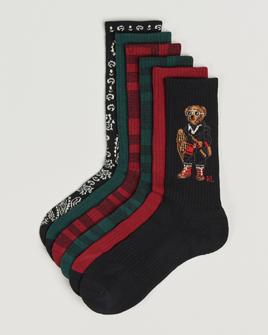 Polo Ralph Lauren 6-Pack Crew Sock Red/Green/Black – Meerkleurig