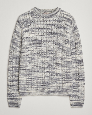 Stenströms Alpacka Cable Knitted Crew Neck Grey – Grijs