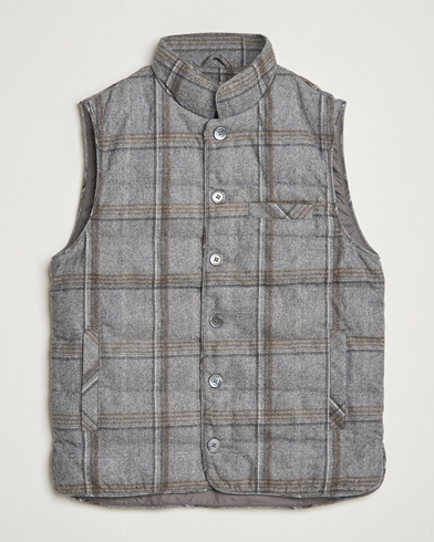 Stenströms Check Wool Padded Vest Grey – Grijs
