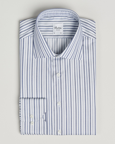 Stenströms Regular Fit Striped Cut Away Shirt Blue – Blauw