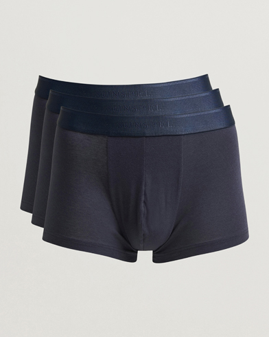 Sunspel 3-Pack Cotton Stretch Trunk Navy – Blauw