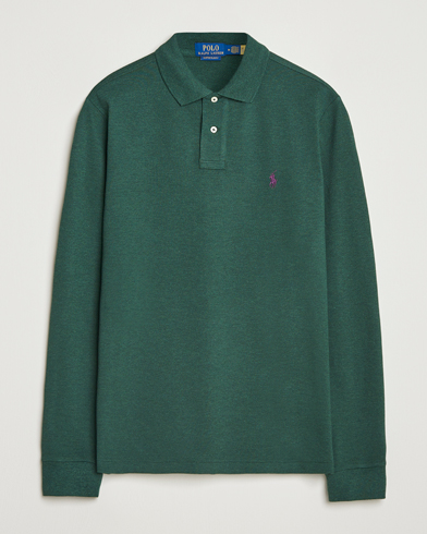 Polo Ralph Lauren Custom Slim Fit Long Sleeve Polo Scotch Pine Heather – Groen