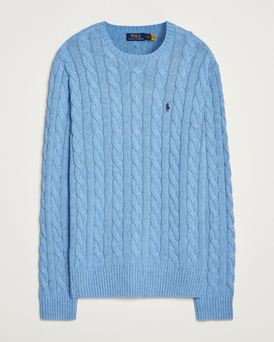 Polo Ralph Lauren Cotton Cable Pullover Soft Royal Heather – Blauw