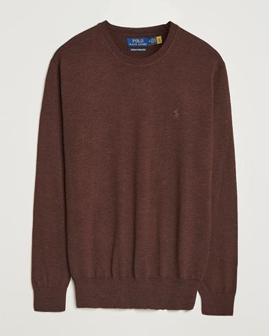 Polo Ralph Lauren Merino Crew Neck Pullover Burnt Brown Melange – Bruin