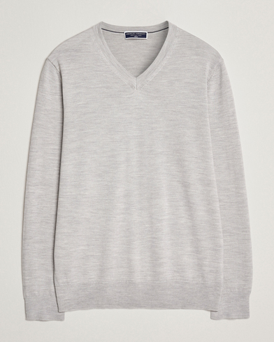 Charles Tyrwhitt Pure Merino V-Neck Jumper Silver Grey – Grijs