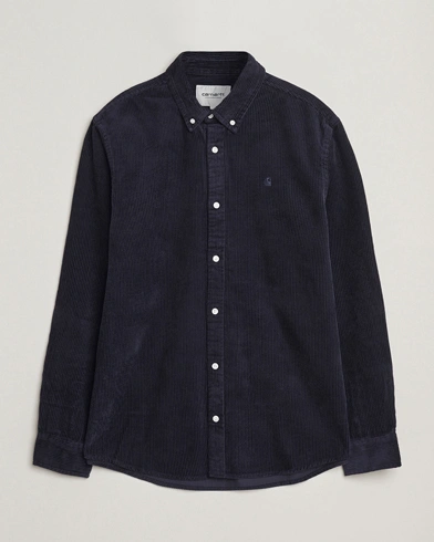 Carhartt WIP Madison Cord Shirt Dark Navy – Blauw