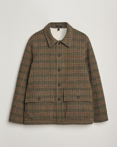 Drake's Check Tweed Donkey Chore Green – Groen