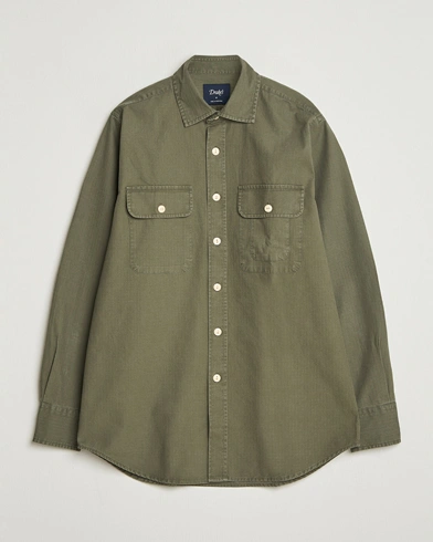 Drake's Ripstop Work Shirt Green – Groen