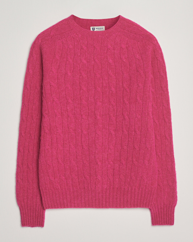 Morris Brushed Cable Sweater Pink – Roze