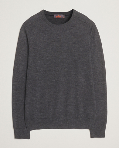 Morris Merino O-Neck Grey - Maat: L - Kleur: Grijs