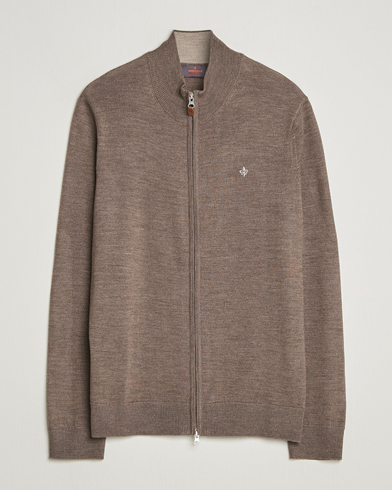 Morris Merino Full Zip Cardigan Brown – Bruin