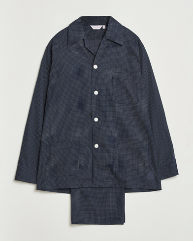 Derek Rose Printed Cotton Pyjama Set Navy – Blauw