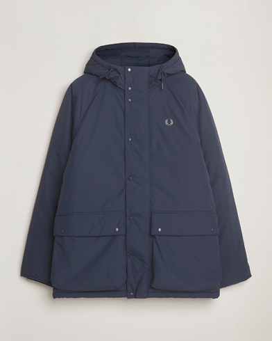 Fred Perry Stockport Padded Hooded Jacket Dark Airforce – Blauw