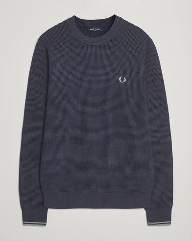 Fred Perry Waffle Stitch Jumper Dark Airforce – Blauw