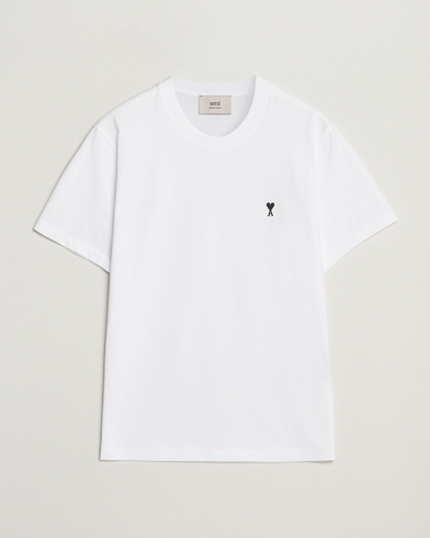 AMI Contrast Heart Logo T-Shirt White – Wit