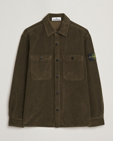 Stone Island Organic Cotton Cord Overshirt Military Green – Groen