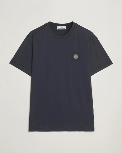 Stone Island Garment Dyed Cotton Jersey T-Shirt Navy – Blauw