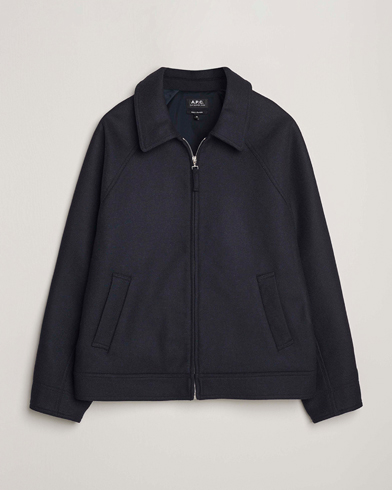 A.P.C. Chase Wool Bomber Jacket Dark Navy – Blauw